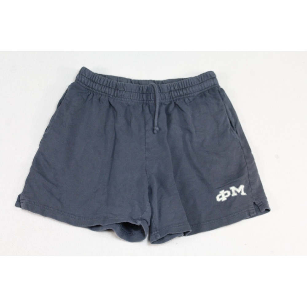University Men Black Sweat Shorts Phi Mu Sorority Casual Size Large